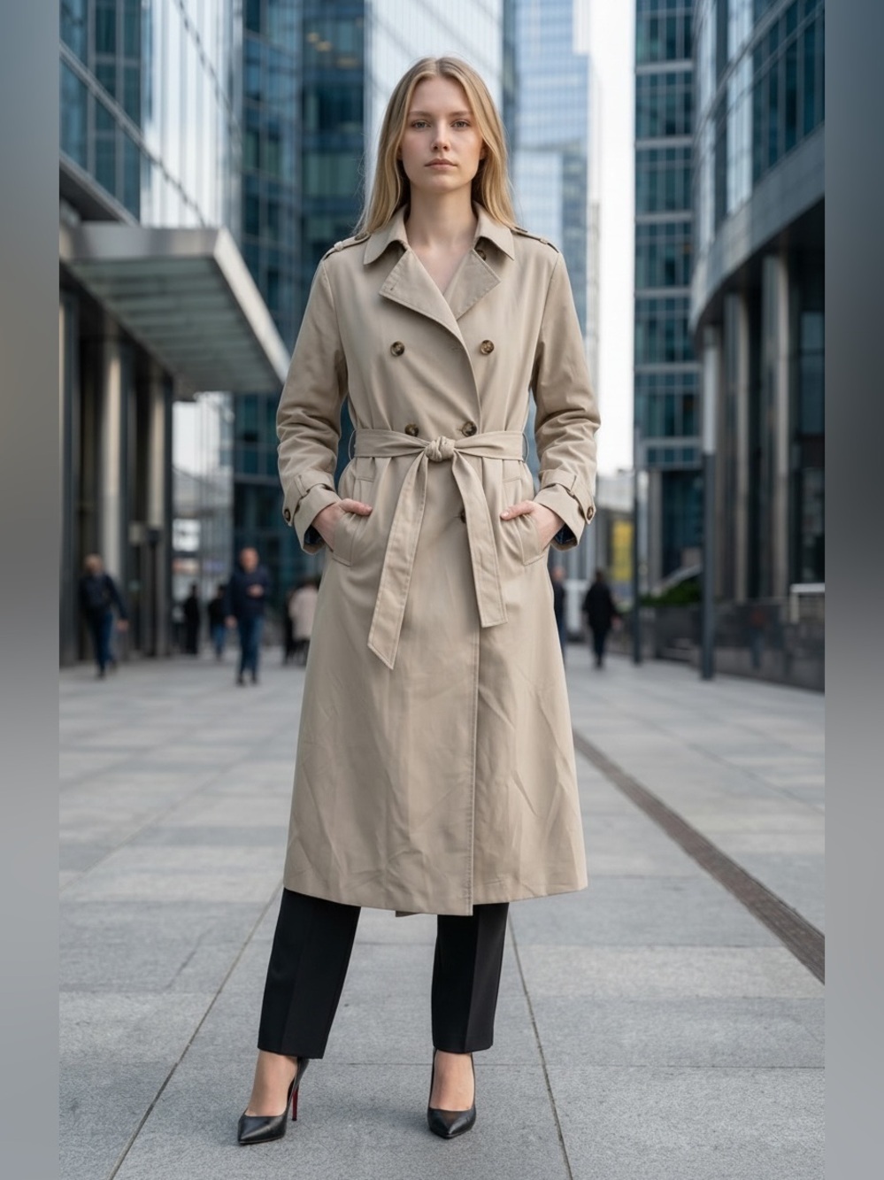 Vero Moda Double-Breasted Trench Coat - Light Beige